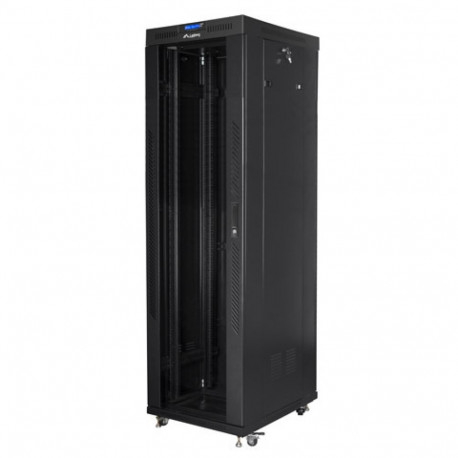 RACK CABINET 19" FREE-STANDING 42U/600X800 (FLAT PACK) WITH GLASS DOOR LCD BLACK LANBERG V2
