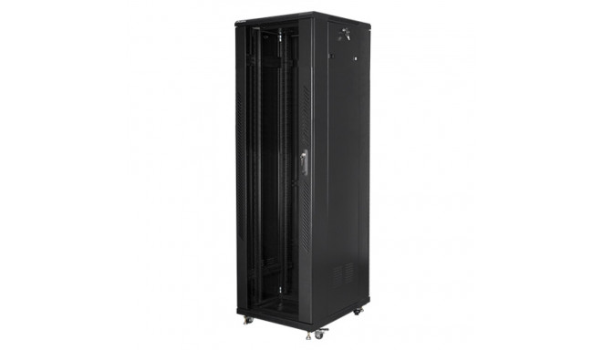 RACK CABINET 19" FREE-STANDING 42U/600X800 (FLAT PACK) BLACK LANBERG