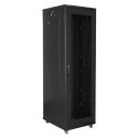 RACK CABINET 19" FREE-STANDING 42U/600X800 (FLAT PACK) WITH MESH DOOR BLACK LANBERG