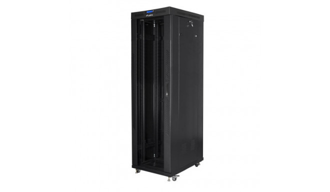 RACK CABINET 19" FREE-STANDING 42U/600X1000 (FLAT PACK) WITH GLASS DOOR LCD BLACK LANBERG V2