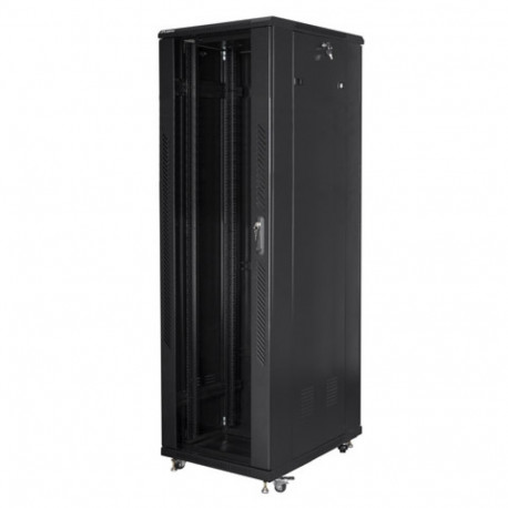 RACK CABINET 19" FREE-STANDING 42U/600X1000 (FLAT PACK) BLACK LANBERG