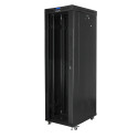 RACK CABINET 19" FREE-STANDING 42U/600X1000 (FLAT PACK) WITH GLASS DOOR LCD BLACK LANBERG V2