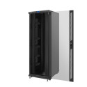 RACK CABINET 19" FREE-STANDING 37U/800X1000 (FLAT PACK) WITH GLASS DOOR LCD BLACK LANBER