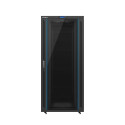 RACK CABINET 19" FREE-STANDING 37U/800X1000 (FLAT PACK) WITH GLASS DOOR LCD BLACK LANBER