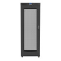 RACK CABINET 19" FREE-STANDING 27U/800X1200 (FLAT PACK) WITH MESH DOOR LCD BLACK LANBERG