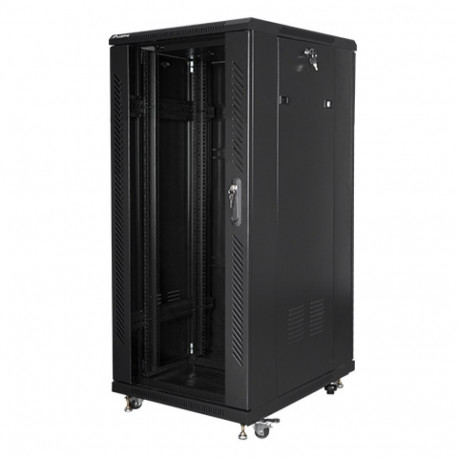RACK CABINET 19" FREE-STANDING 27U/600X800 (FLAT PACK) BLACK LANBERG