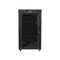 RACK CABINET 19" FREE-STANDING 22U/800X1000 LCD WITH GLASS DOOR BLACK LANBERG (FLAT PACK) V2