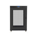 RACK CABINET 19" FREE-STANDING 22U/800X1000 (FLAT PACK) WITH MESH DOOR LCD BLACK LANBERG V2