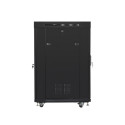 RACK CABINET 19" FREE-STANDING 22U/800X1000 LCD WITH GLASS DOOR BLACK LANBERG (FLAT PACK) V2