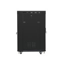 RACK CABINET 19" FREE-STANDING 22U/800X1000 LCD WITH GLASS DOOR BLACK LANBERG (FLAT PACK) V2