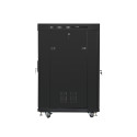 RACK CABINET 19" FREE-STANDING 22U/800X1000 LCD WITH GLASS DOOR BLACK LANBERG (FLAT PACK) V2