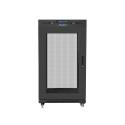 RACK CABINET 19" FREE-STANDING 22U/600X600 (FLAT PACK) WITH MESH DOOR LCD BLACK LANBERG V2