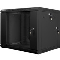 RACK CABINET 19" DOUBLE-SECTION WALL-MOUNT 9U/600X600 (FLAT PACK) BLACK LANBERG