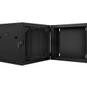 RACK CABINET 19" DOUBLE-SECTION WALL-MOUNT 9U/600X600 (FLAT PACK) BLACK LANBERG