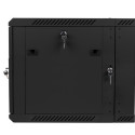 RACK CABINET 19" DOUBLE-SECTION WALL-MOUNT 9U/600X600 (FLAT PACK) BLACK LANBERG