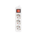 POWER STRIP LANBERG 1.5M 3X SCHUKO OUTLETS WITH CIRCUIT BREAKER QUALITY-GRADE COPPER CABLE WHITE