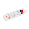 POWER STRIP LANBERG 1.5M 3X SCHUKO OUTLETS WITH CIRCUIT BREAKER QUALITY-GRADE COPPER CABLE WHITE