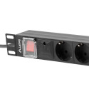 Lanberg pikendusjuhge PDU 19" 1U 16A 2M 8x Chuko Outlets, must