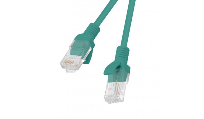 PATCHCORD CAT.5E UTP 0.25M GREEN FLUKE PASSED LANBERG 10-PACK