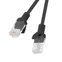 PATCHCORD CAT.5E UTP 0.25M BLACK FLUKE PASSED LANBERG 10-PACK