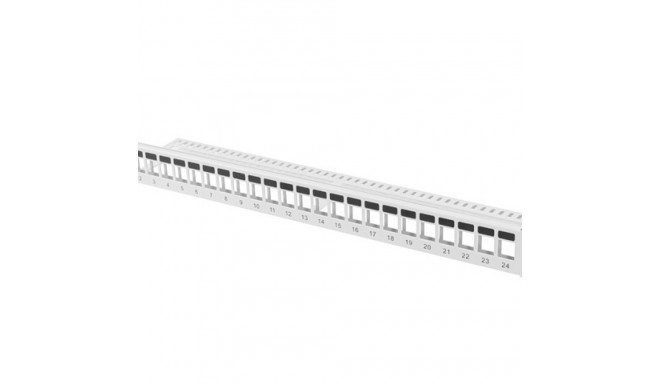 PATCH PANEL BLANK 24 PORT 1U FOR KEYSTONE MODULES GREY LANBERG