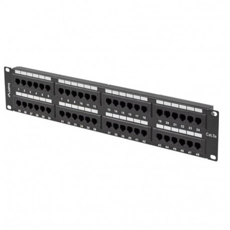 Lanberg patch-paneel 48-portine 2U 19" CAT.5E UTP, must
