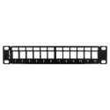 PATCH PANEL BLANK 12 PORT 1U WITH ORGANIZER FOR KEYSTONE MODULES BLACK LANBERG