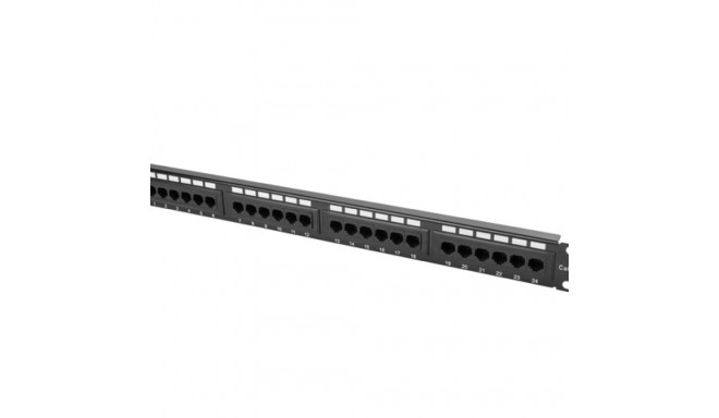 PATCH PANEL 24 PORT 1U 19" CAT.6 UTP BLACK LANBERG