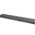 PATCH PANEL 24 PORT 0.5U 19" CAT.6 SHIELDED BLACK LANBERG