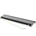 PATCH PANEL 24 PORT 0.5U 19" CAT.6 BLACK LANBERG
