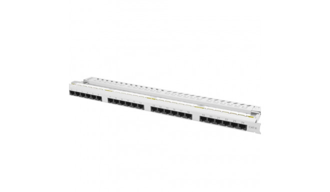 PATCH PANEL 24 PORT 0.5U 19" CAT.6 UTP WITH CABLE ORGANIZER GREY LANBERG