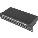 PATCH PANEL 12PORT 1U 10" CAT.5E SHIELDED BLACK LANBERG
