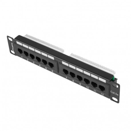 PATCH PANEL 12PORT 1U 10" CAT.5E UTP BLACK LANBERG