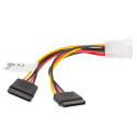 Lanberg kaabel Molex (M) - 2xSATA (F) 15cm