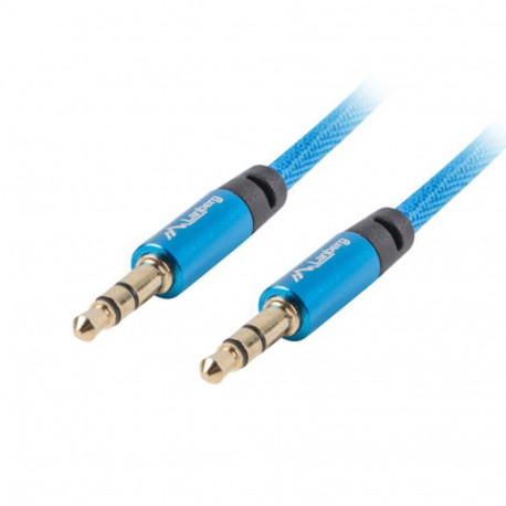 MINIJACK 3.5MM M/M 3 PIN CABLE 1M BLUE PREMIUM LANBERG
