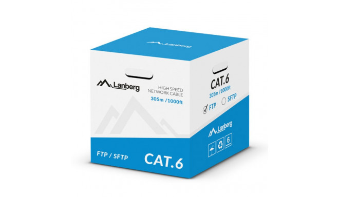 LAN CABLE CAT.6 FTP 305M SOLID CU GREY CPR + FLUKE PASSED LANBERG