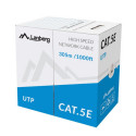 LAN CABLE CAT.5E UTP 305M SOLID CU GREY CPR + FLUKE PASSED LANBERG