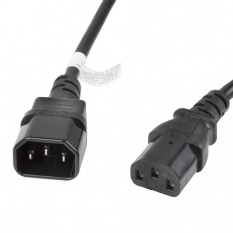 IEC 320 C13->C14 CABLE 3M VDE BLACK LANBERG