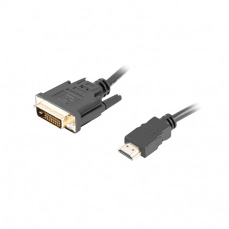 HDMI(M)->DVI-D(M)(24+1) CABLE 1.8M BLACK DUAL LINK WITH GOLD-PLATED 4K CONNECTORS LANBERG