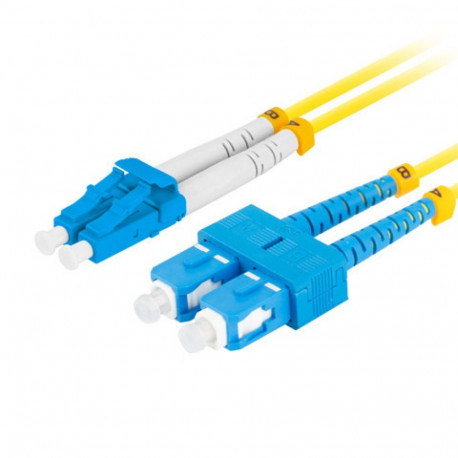 FIBER OPTIC PATCHCORD SM SC/UPC-LC/UPC DUPLEX 5M LSZH G657A1 3.0MM YELLOW LANBERG