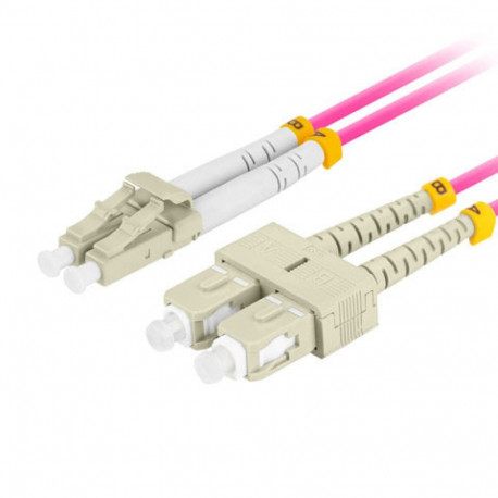 FIBER OPTIC PATCHCORD MM LC/UPC-SC/UPC DUPLEX 0.5M LSZH OM4 50/125 3.0MM VIOLET LANBERG