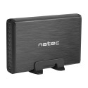 EXTERNAL HDD/SSD ENCLOSURE NATEC RHINO SATA 3.5" USB 3.0 ALUMINUM BLACK