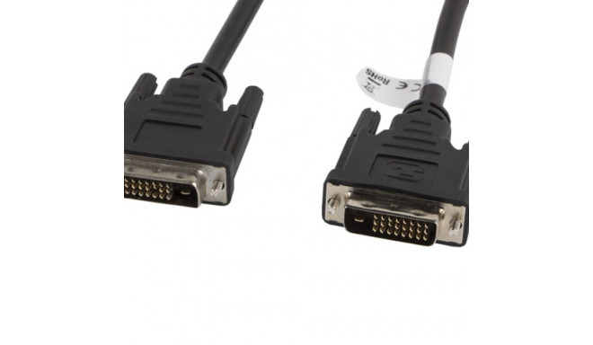 DVI-D(M)(24+1)->DVI-D(M)(24+1) CABLE 1.8M BLACK DUAL LINK LANBERG