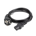 CEE 7/7->IEC 320 C13 POWER CORD 1.8M VDE STRAIGHT BLACK LANBERG