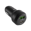 CAR CHARGER NATEC CONEY 1X USB 1X USB-C QUICK CHARGE 48W BLACK