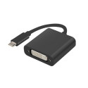 Lanberg adapter USB-C (M) - DVI-I(F) 24+5 15cm, must