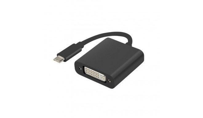USB-C(M) 3.1->DVI-I(F)(24+5) ADAPTER CABLE 15CM DUAL LINK (DISPLAYPORT ALT MODE) BLACK LANBERG