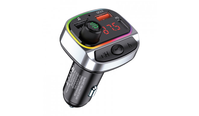 KAKUSIGA KSC-1066 auto FM raidītājs QC 3.0 | 18W | USB Flash | Bluetooth 5.0 Melns