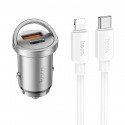 HOCO car charger 2 x USB QC3.0 18W + Type C PD 45W cable Type C for Iphone Lightning 8-pin Handy NZ1