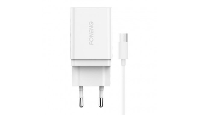 Fast charger Foneng K300 1x USB 3A + USB Micro cable